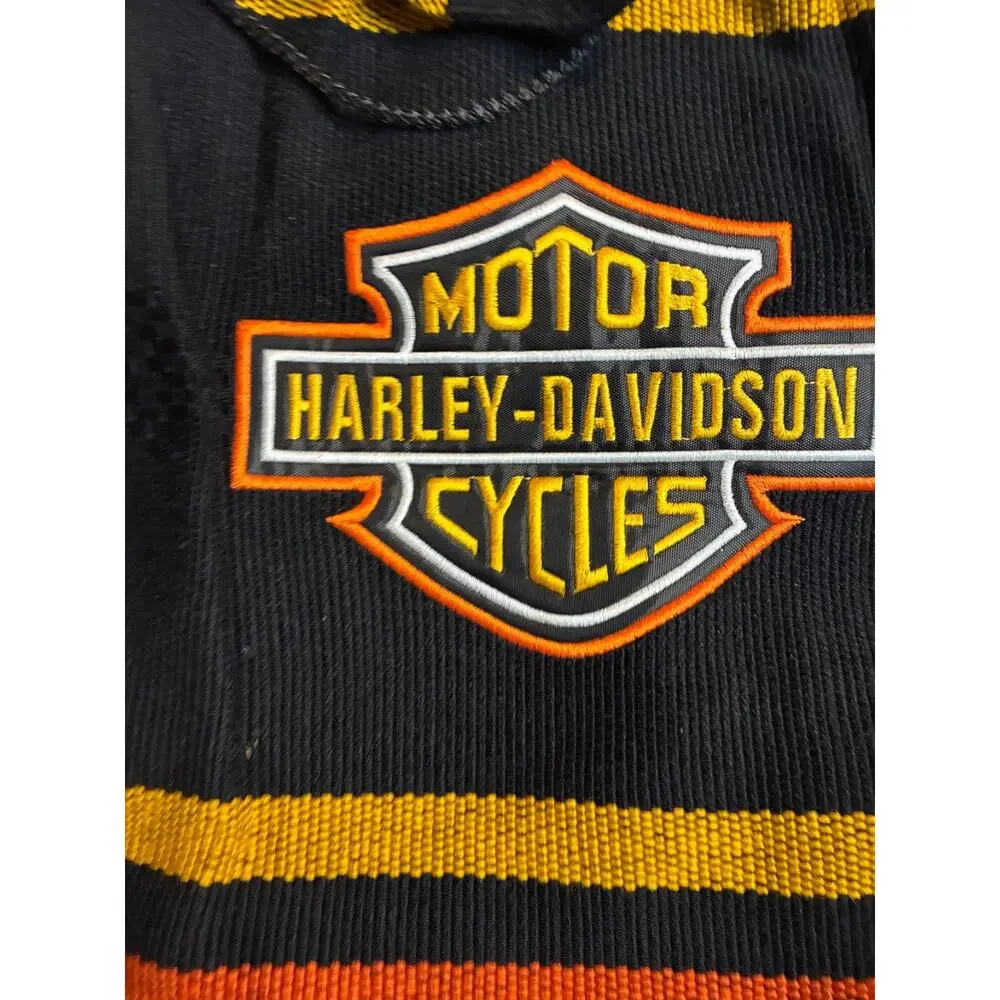 Rare Harley Davidson Motorcycle Woven Backpack / Bag - Excellent